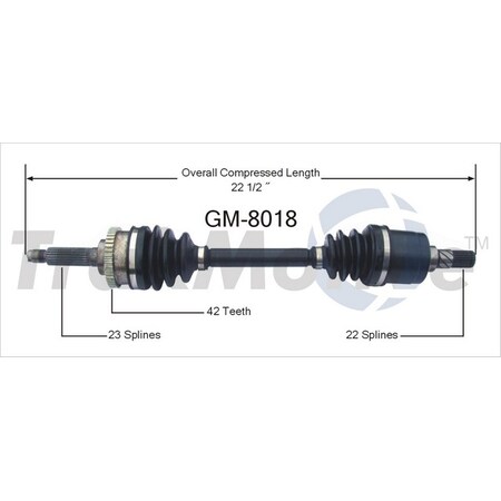 Surtrack Axle Cv Axle Shaft, Gm-8018 GM-8018